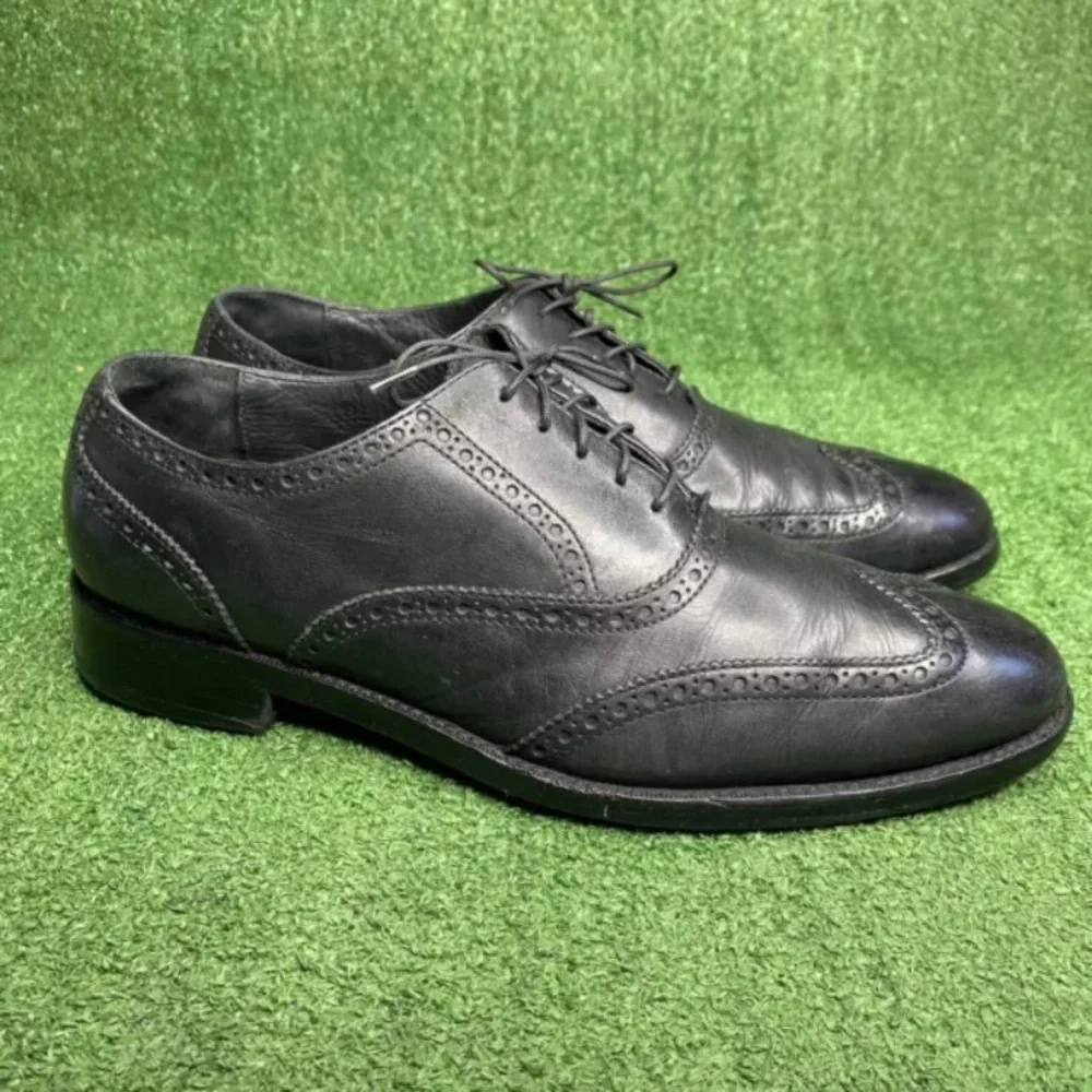 Cole Haan Air Madison Mens Black Leather Wingtip Lace-Up Oxfords C10145 Size 11‎